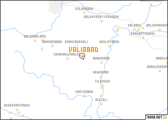 map of Valīābād