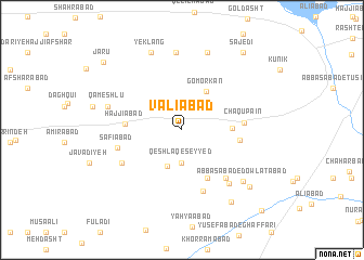 map of Valīābād