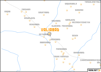 map of Valīābād