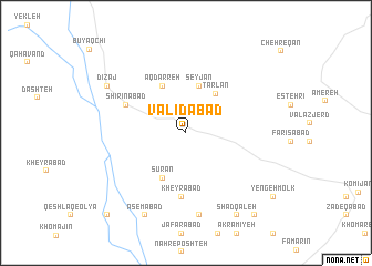 map of Valīdābād