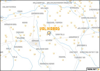 map of Valīkābād