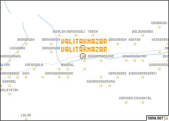 map of Valī Tak Mazār