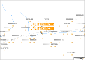 map of Valī Tak Mazār