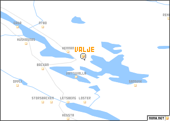 map of Välje