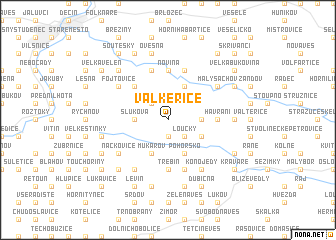 map of Valkeřice