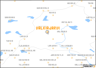 map of Valkiajärvi