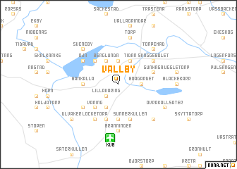 map of Vallby