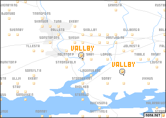 map of Vallby