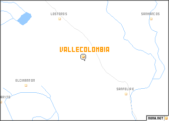 map of Valle Colombia