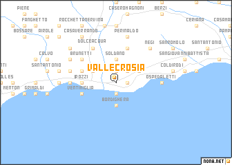 map of Vallecrosia