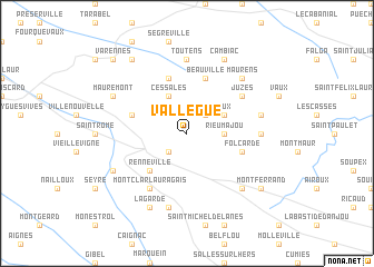 map of Vallègue