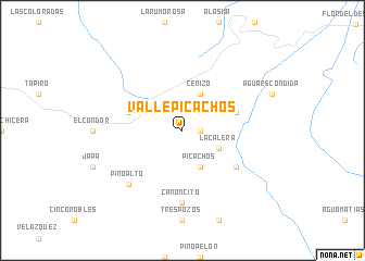 map of Valle Picachos