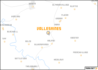 map of Valles Mines