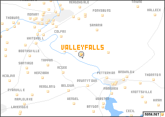 map of Valley Falls