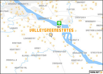 map of Valley Green Estates