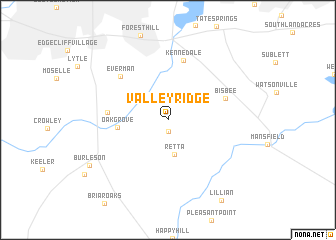 map of Valley Ridge