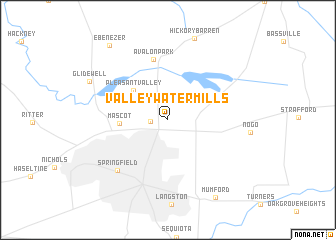 map of Valley Water Mills