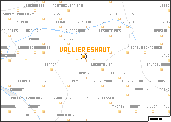 map of Vallières-Haut