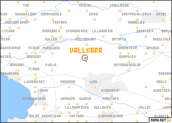 map of Vallkära