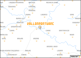 map of Vallon-Pont-dʼArc