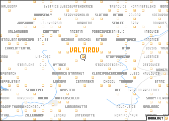 map of Valtířov
