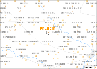 map of Valučiai