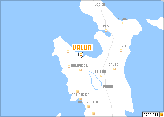 map of Valun