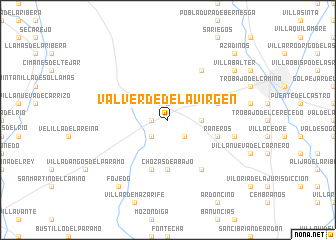 map of Valverde de la Virgen