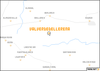 map of Valverde de Llerena