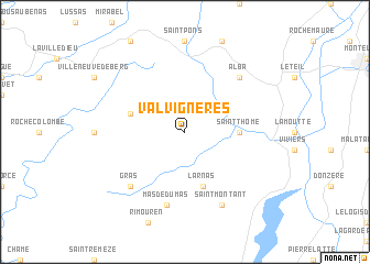 map of Valvignères