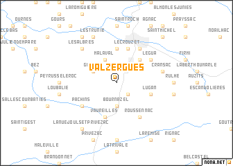 map of Valzergues