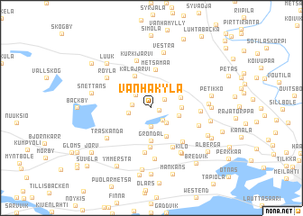 map of Vanhakylä