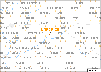 map of Vápovice