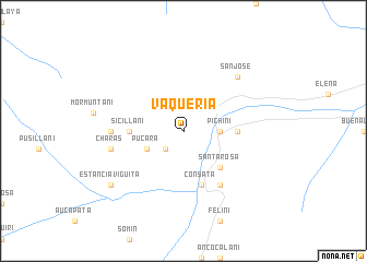 map of Vaquería