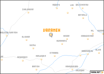 map of Varāmeh