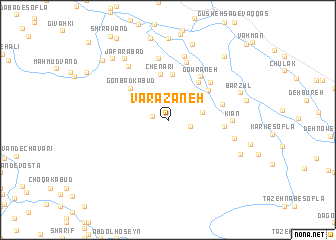 map of Varāzāneh