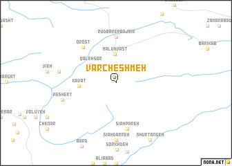 map of Var Cheshmeh