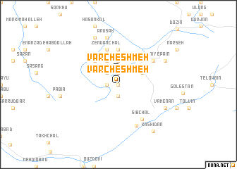 map of Var Cheshmeh