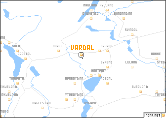 map of Vårdal