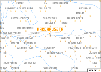 map of Várdapuszta