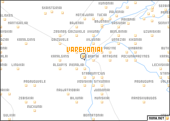 map of Varekoniai