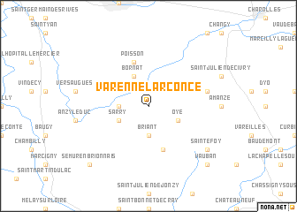 map of Varenne-lʼArconce