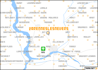 map of Varennes-lès-Nevers