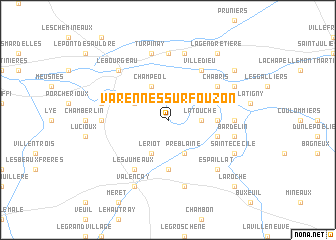 map of Varennes-sur-Fouzon