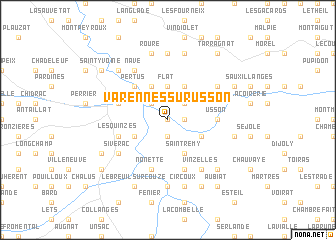 map of Varennes-sur-Usson