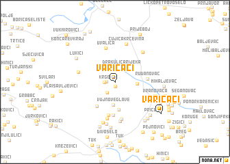 map of Varičaci