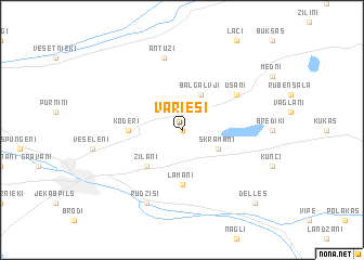 map of Varieši