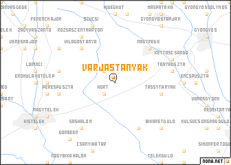 map of Varjastanyák