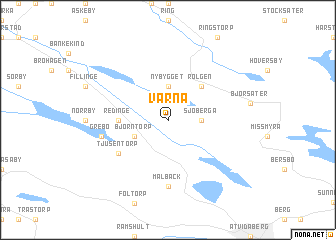 map of Värna