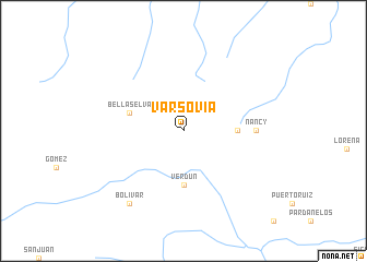 map of Varsovia